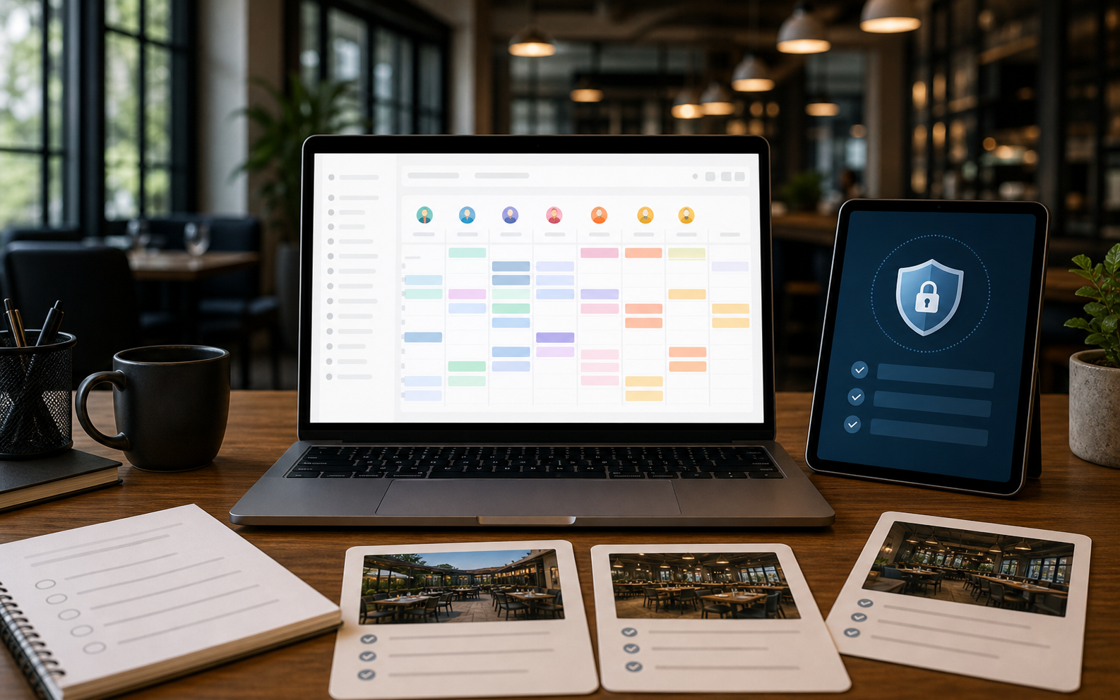Scheduling software demo with fictional staff data and privacy controls