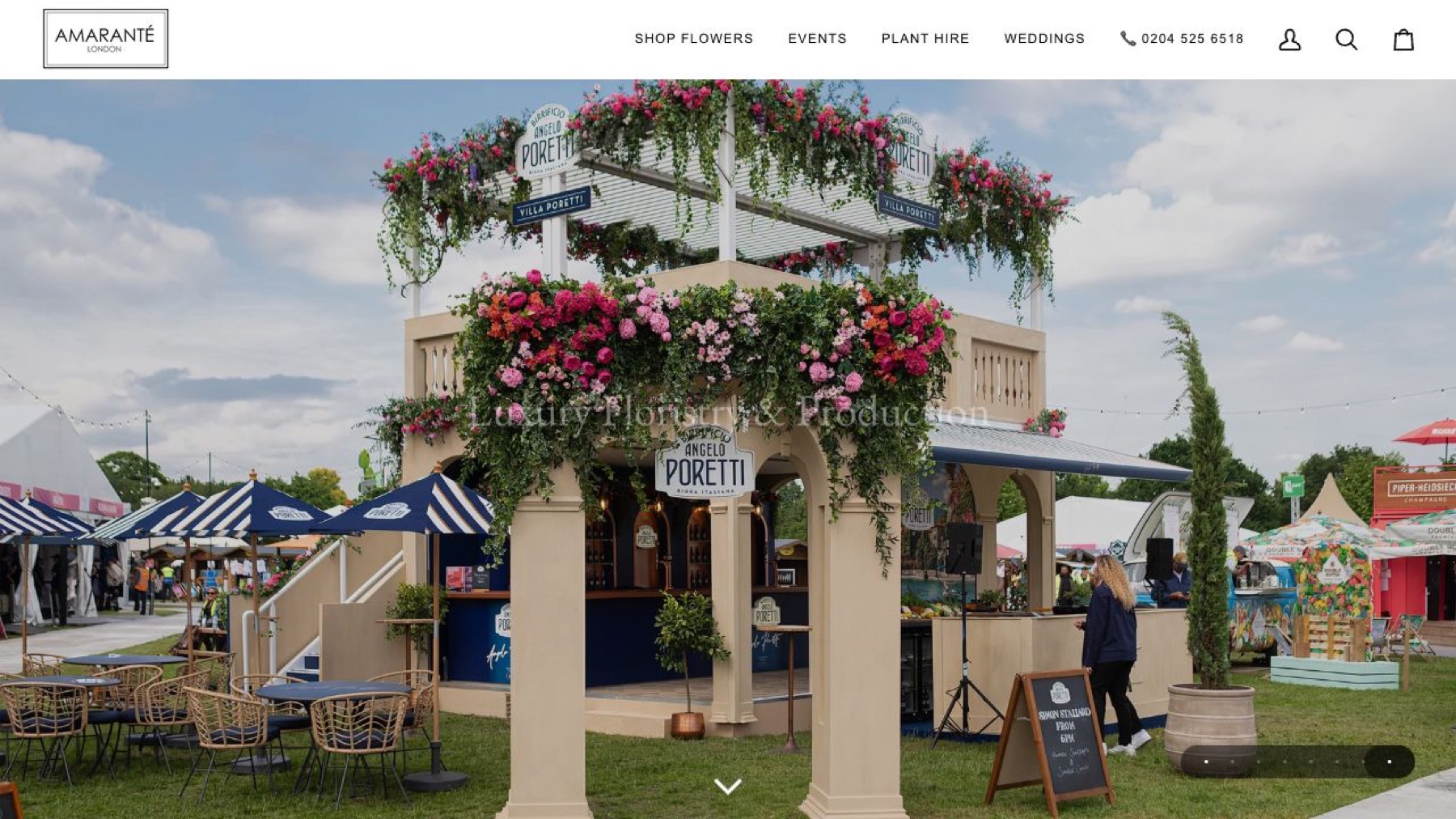 Amarante London official luxury floristry homepage