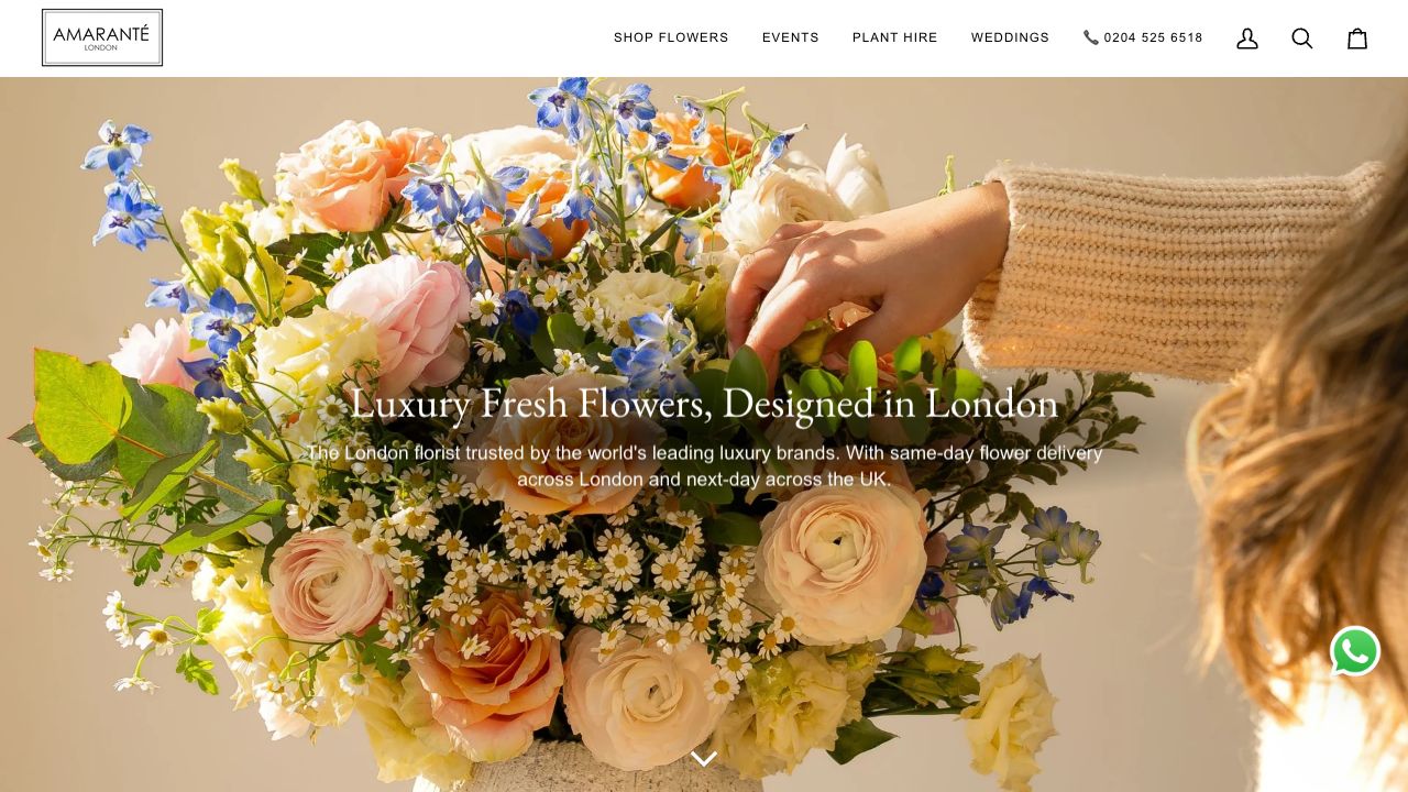 Amarante London official fresh flower collection