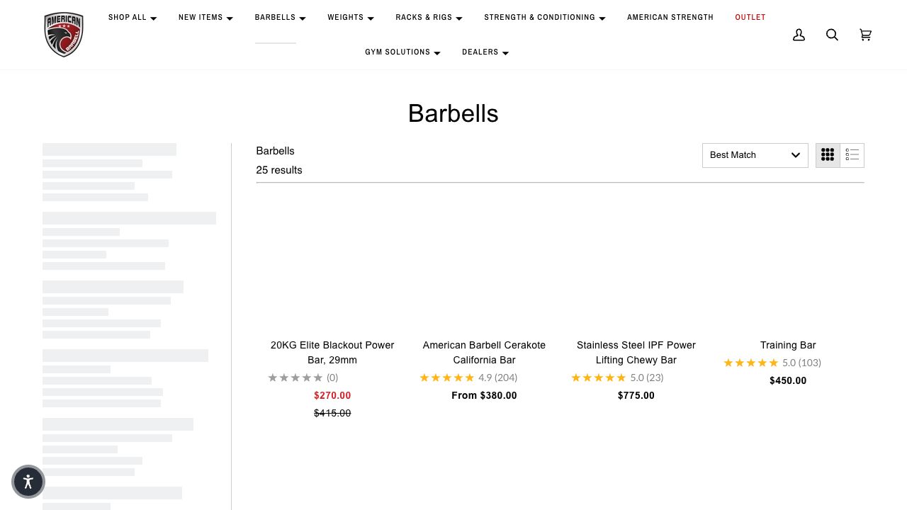 American Barbell official barbell collection