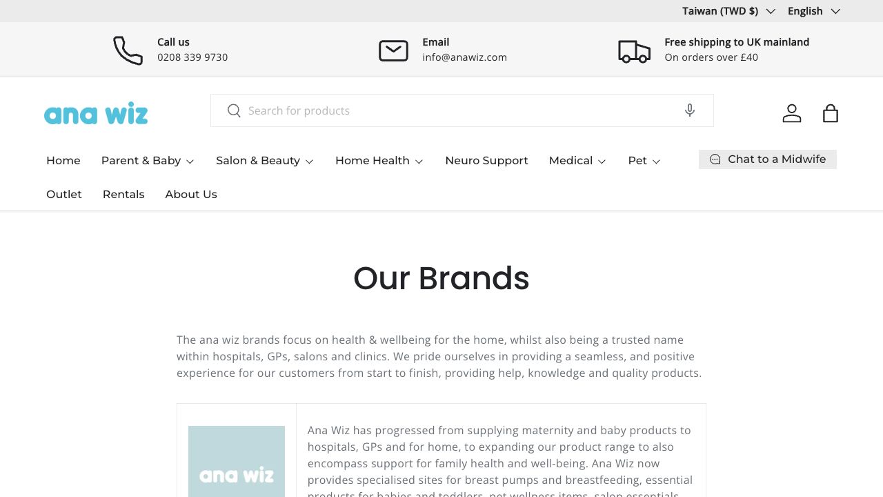 Ana Wiz official specialist health and wellbeing brands page