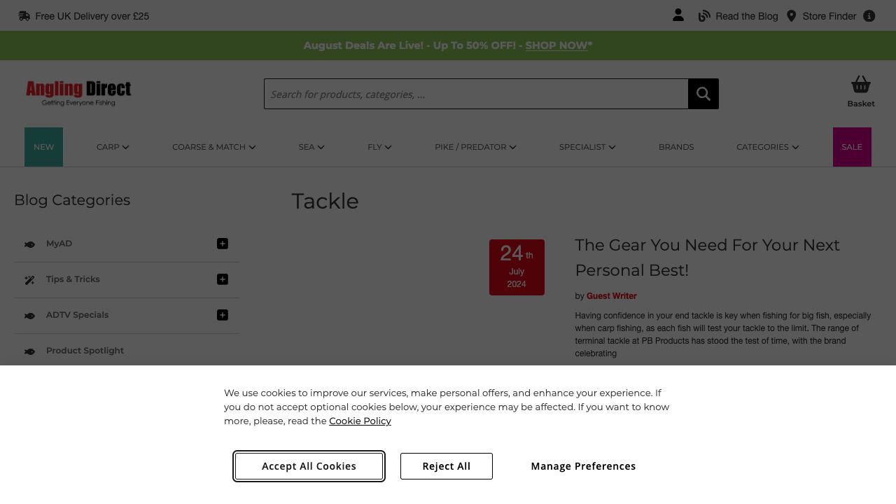 Angling Direct official fishing tackle review library