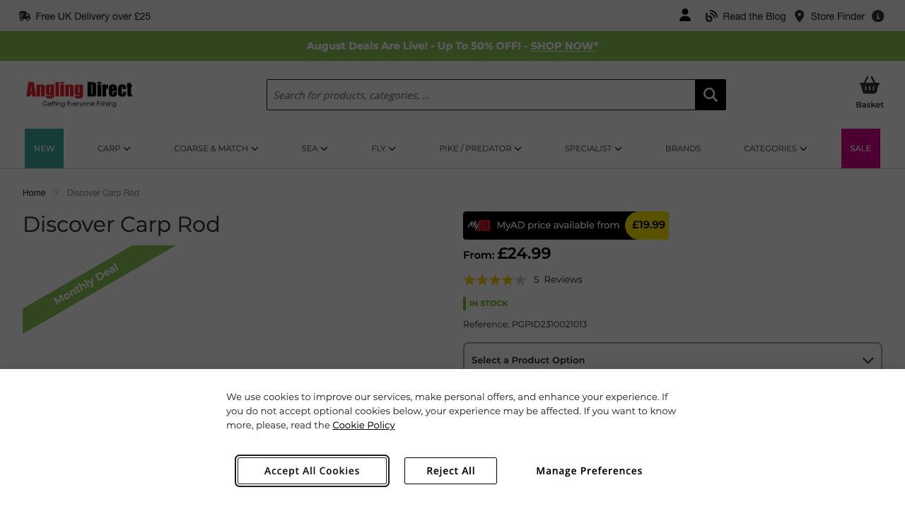Angling Direct official carp fishing rod product page